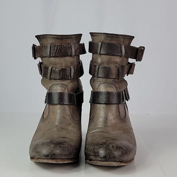 Freebird By Steven Teddy Triple Straps Women's Heeled Booties - Picture 9 of 14